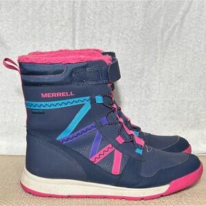 Merrell Big Kids Blue Snow Crush 2 Waterproof 200g Warm Snow Winter Boots SZ 5M